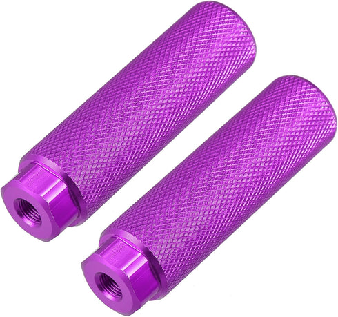 X AUTOHAUX Pair Aluminum Alloy Rear Foot Pegs Footrests Universal Purple for BMX MTB Bike Bicycle Fit 3/8 Inch Axles...